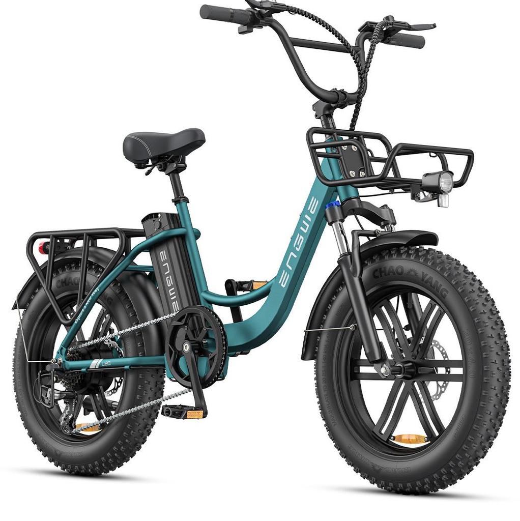 ENGWE L20 Boost 250W Electric Bike, 126KM Range, 20"x4" Fat Tires, Shimano 7-Speed, Boost Button, for Urban & Trail Riding