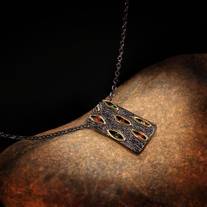 New Jewelry European and American Exaggerated Personalized Colored Gold Necklace  Women's Style