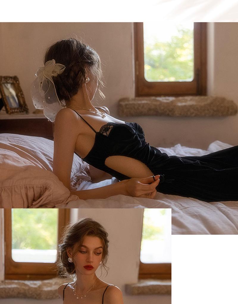 Velvet Camisole Nightdress & Robe Set for Women - Autumn/Winter 2022 Collection
