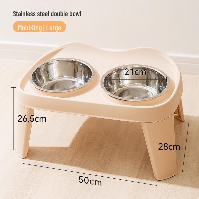 

Складная приподнятая двойная миска для средних и крупных собак - классическая миска для воды и еды для золотистых ретриверов и домашних животных Large-Stainless Steel Double Bowl