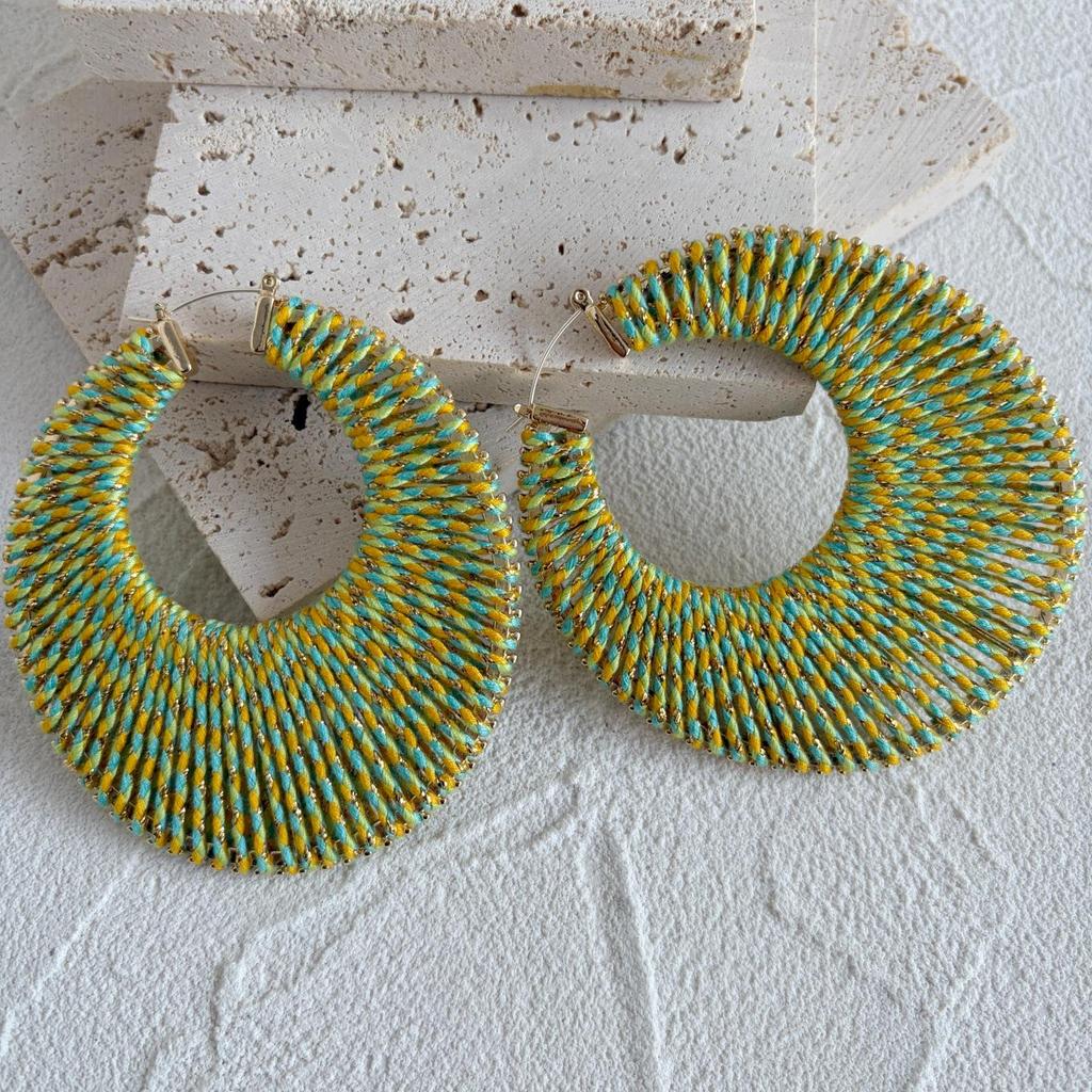 2025 Colorful Braided Wire Earrings: 925 Silver Needle, Niche Design, Light Luxury, European & American Retro Style.