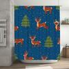 Christmas Tree Deer Print Shower Curtain Waterproof Bathroom Decor Blue Green Red Colorful Christmas Festive Christmas Decoratio
