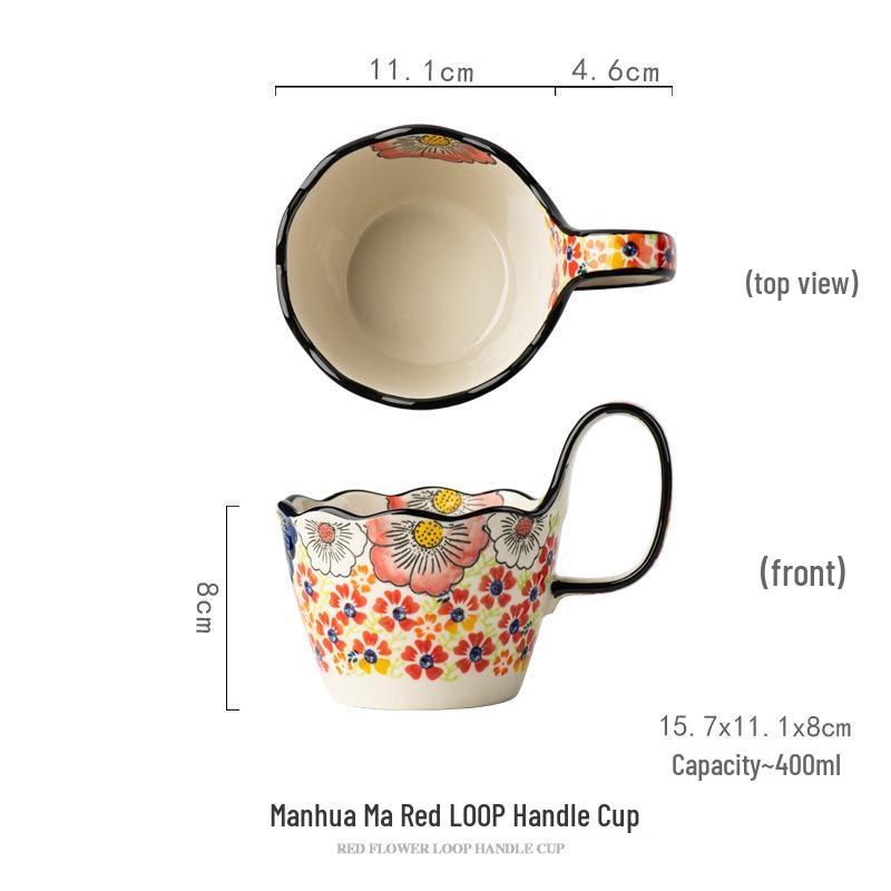 

Hand-Painted Ceramic Coffee Mug with Handle - Perfect for Home, Office, or Couples 301-400ml
