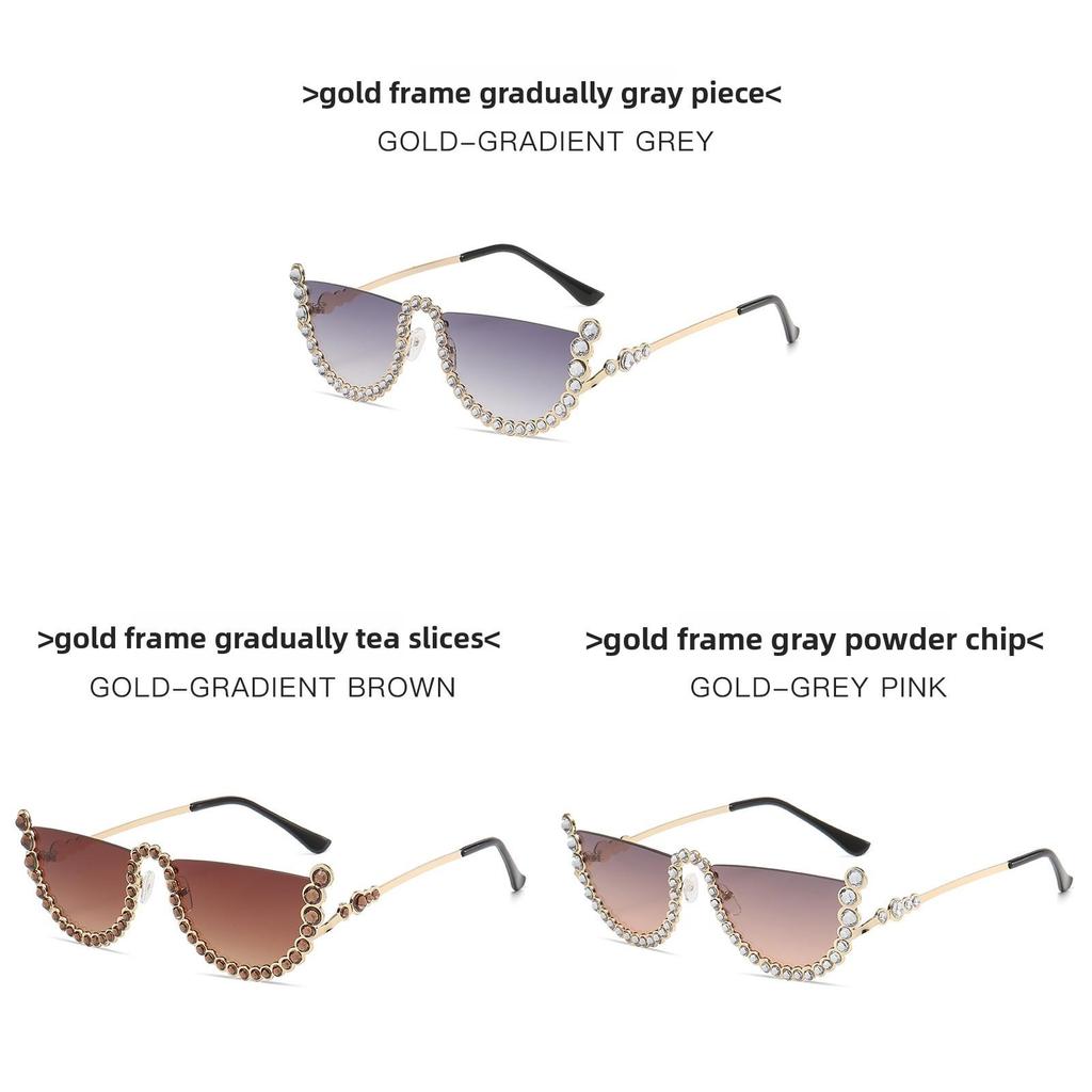 Fashion Sunglasses For Women Uv400 Half Frame Pc Lenses For Outdoor Travel And Parties