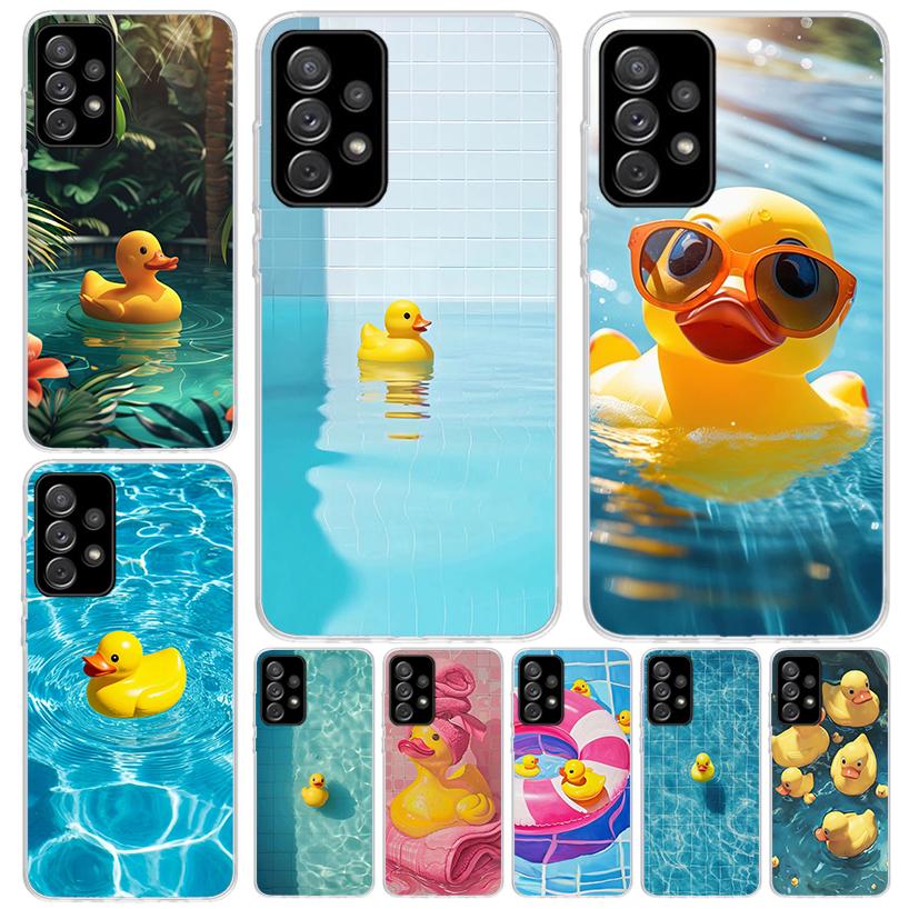 Rubber Ducks Swimming Pool For Samsung Galaxy A52S A42 A32 A22 A12 A02S A51 A50S Phone Case A41 A31 A21S A30S A20S A20E A70 A71