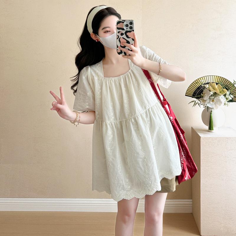 2026 Korean Lace Embroidery Doll Shirt & Tummy Support Shorts M