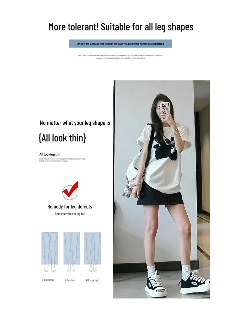 American Style High Waist Slimming Skort for Women - Hip Wrap, Petite Fit, Anti-Exposure Sport Design