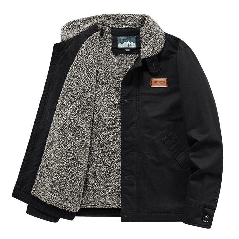 Herren Retro Lammwolle Baumwolle Jacke - Herbst/Winter Stil 6801