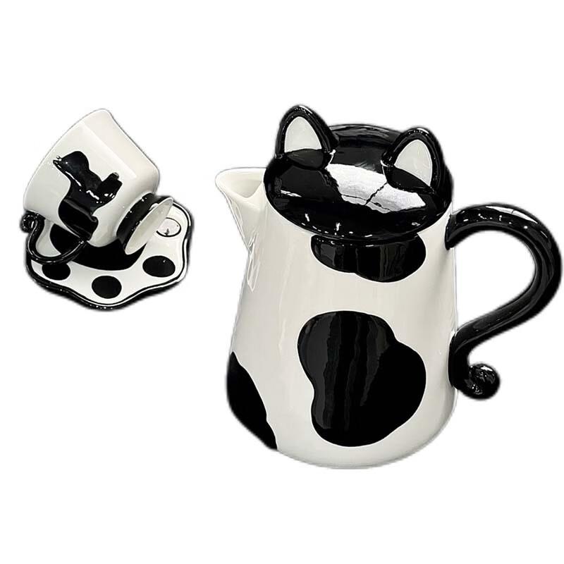 Cream Style Cat Drinkware Set