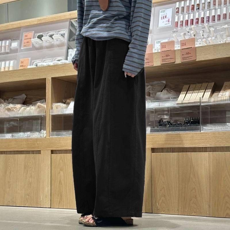 

Spring Apricot High Waist Balloon Pants - Women s Loose, Slimming Wide-Leg Casual Cropped Style 2XL (130-160 jin) - Ships in 15 days чёрный