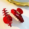Stylish Red Series Large Acetate Hair Claw For Women Perfect For Fashionable Looks
