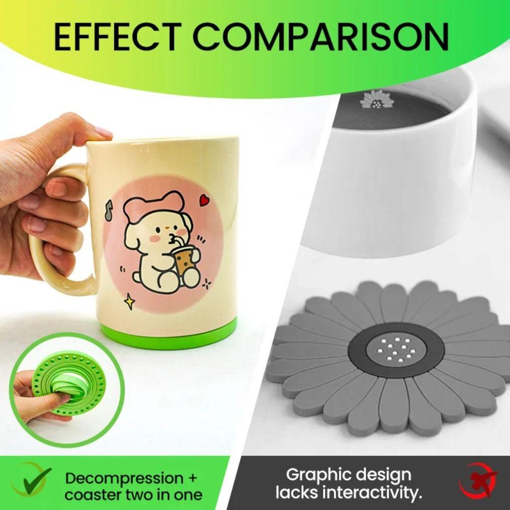 Heat Insulation Creative Coaster Toys Removable Depressed Relief Toy  Office