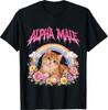Alpha-Männchen Lustiges Kätzchen Regenbogen Blumig T-Shirt