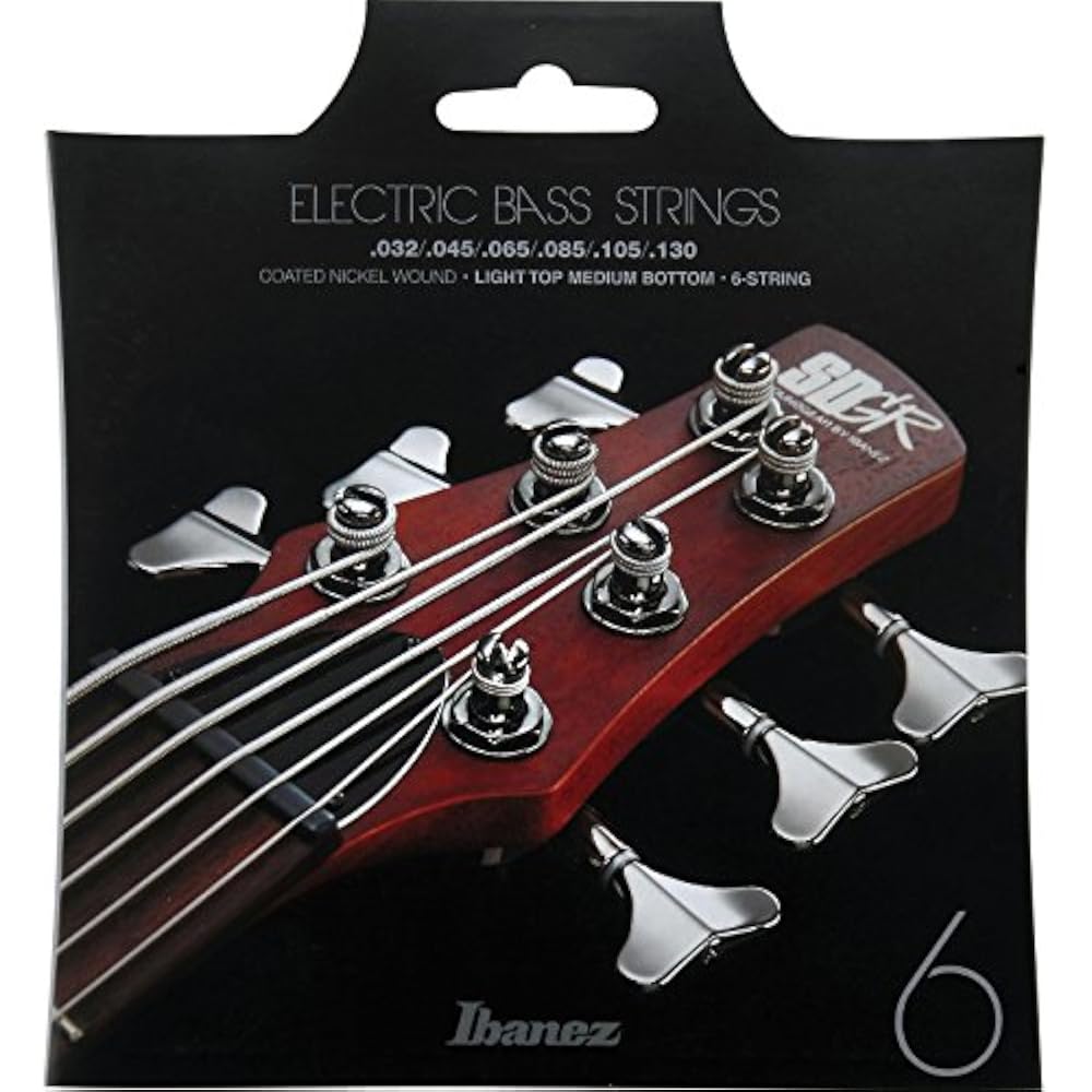 Ibanez 6 String Electric Bass Nickel Round Coated String Light Top & Medium Bottom IEBS6C