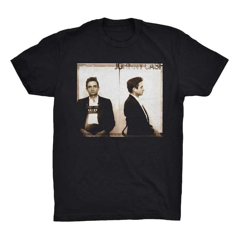 Johnny Cash TShirt. Johnny Cash Mugshot. Country Music Tshirt All Size S5XL Unisex T-Shirt S