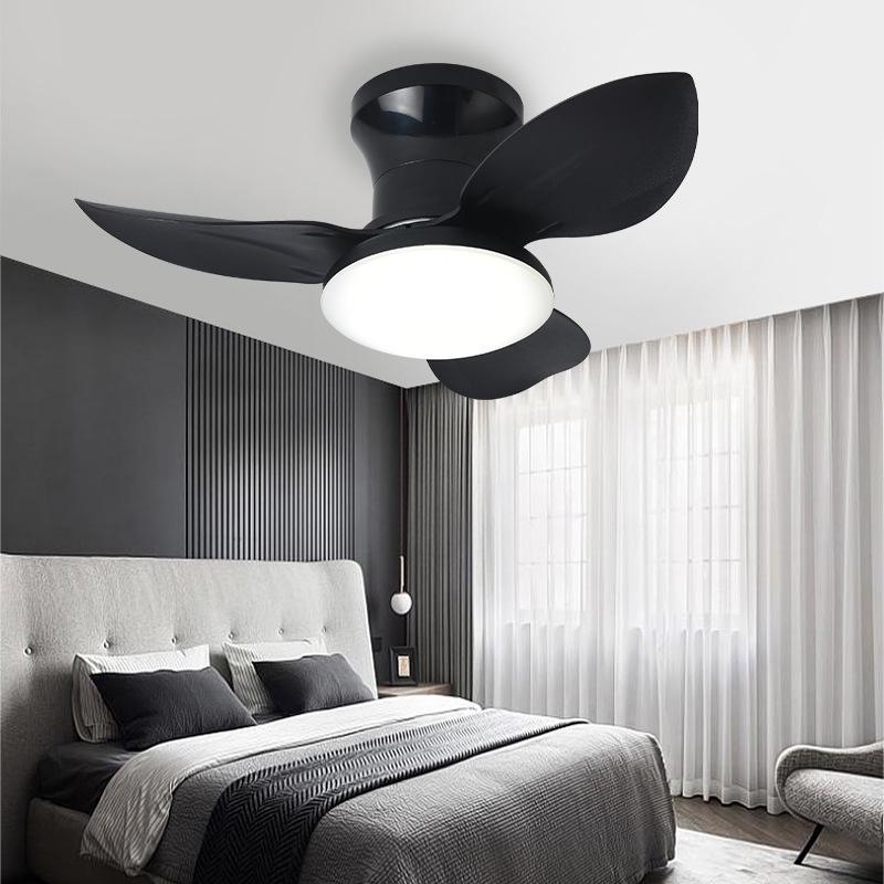 Nordic Style High-Wind Straight-Blade Ceiling Fan Light for Bedroom