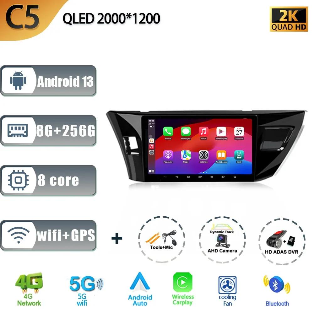 For Toyota Corolla Ralink 2014-2016 A Car Radio Multimedia Android 13 Navigation GPS Wireless Carplay 2 Din Touch Screen Stereo
