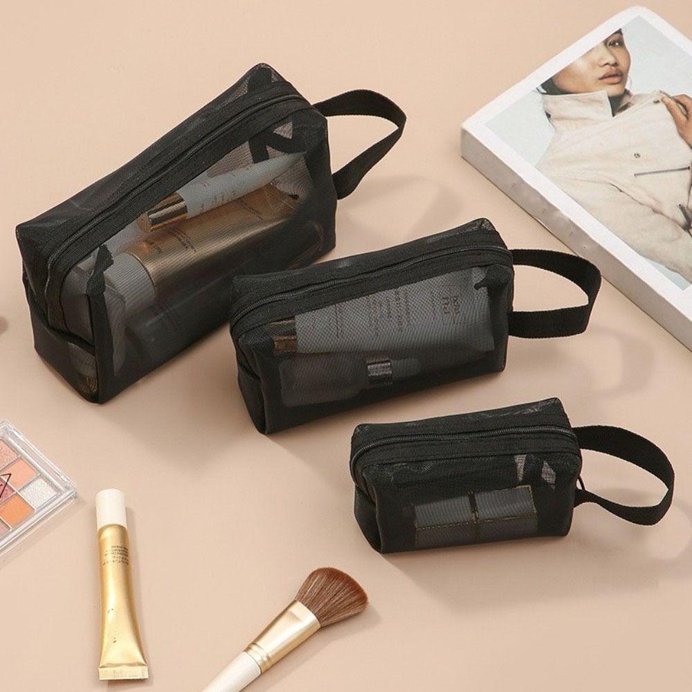 3 STÜCKE/SET Einfarbig Transparent Make-up Taschen Große Kapazität Handheld Make-up Beutel Reise