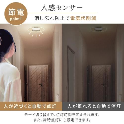 [Power saving measures with motion sensor / Member of the Lighting Industry Association] IRIS OHYAMA Small Ceiling Light Panel Light Corridor Entrance