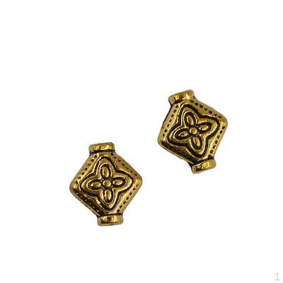 100pcs Flat Square Flower Spacer Bead Jewelry Making Findings