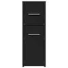 VidaXL Narrow Bathroom Cabinet with Castors Black, Tall Bathroom Cabinet, Bathroom Storage 855278
