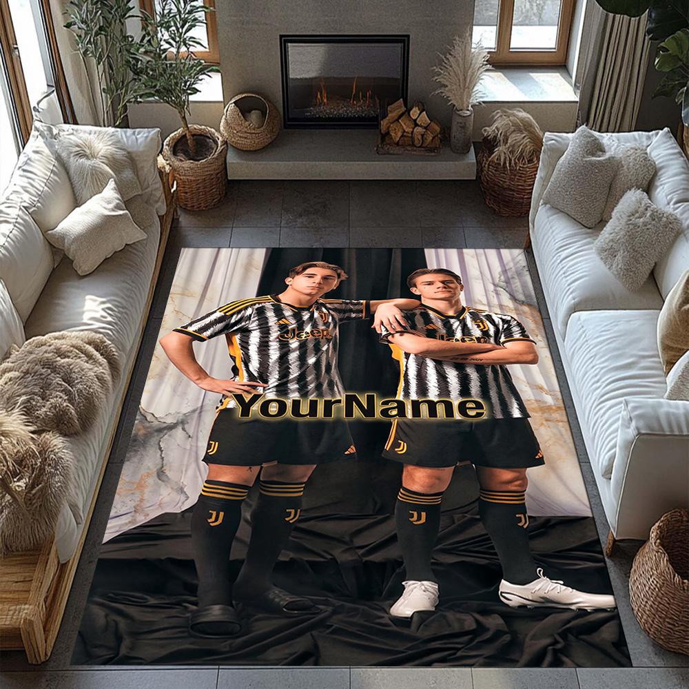 Juventus Customize Your Name Floor Mat Design for Living Rooms Hallway Entryway Bedrooms Anti-slip Rug Decorate Offices Best for Christmas