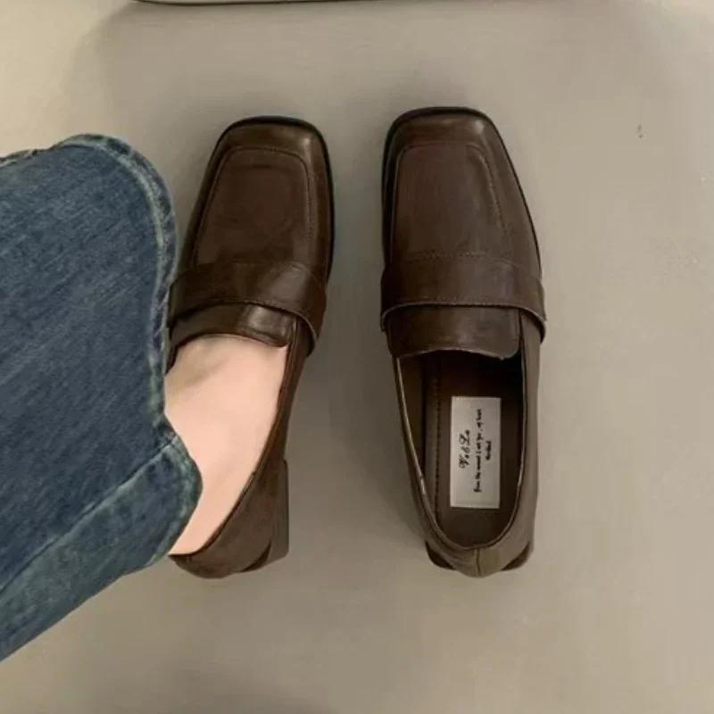 

Женские темпераментные кожаные туфли 35-39 мягкая кожа квадратный носок один ремешок лошадиный высокий каблук квадратный каблук элегантные туфли Мэри Джейн 39 коричневый