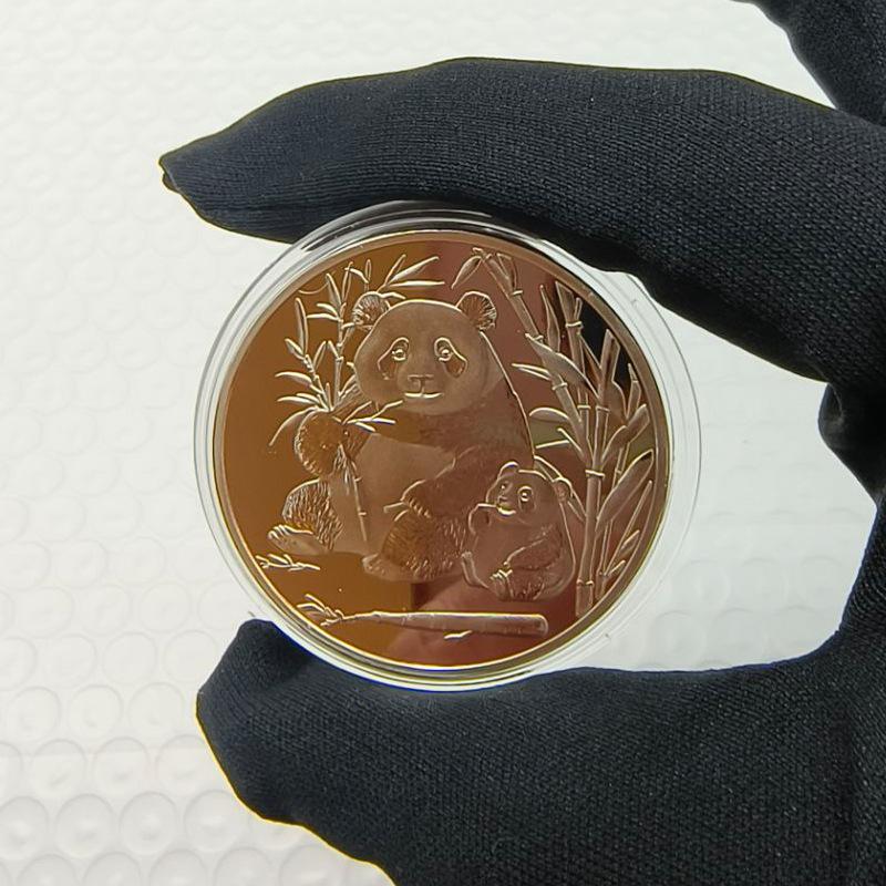 Panda Coins, Gold-plated and Silver Plated, Commemorative Medals, Metal Crafts, Panda Commemorative Medals, Small Gifts