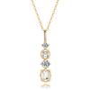 925 Sterling Silver Japanese Square Bar Crystal Pendant 14k Gold Plating Necklace Women Light Luxury Temperament Wedding Jewelry