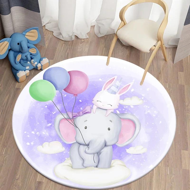 

Cartoon Cute Bear Round Carpet for Living Room Rugs Bath Mat for Children Room Mats Bedroom Carpets Baby Kids Room Home Decor Diameter 60cm(23in)