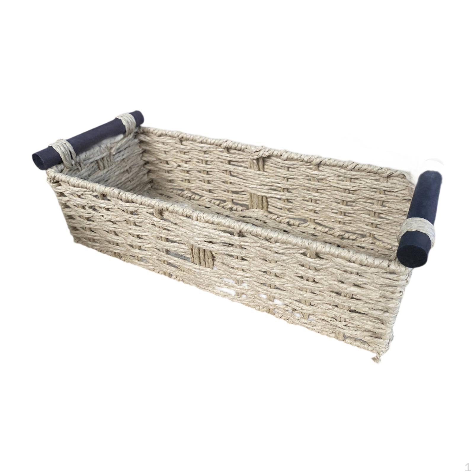 

Storage Basket Cabinet Organizer Bin Decorative Shelf Toilet Paper for Sundries Drinks бежевий