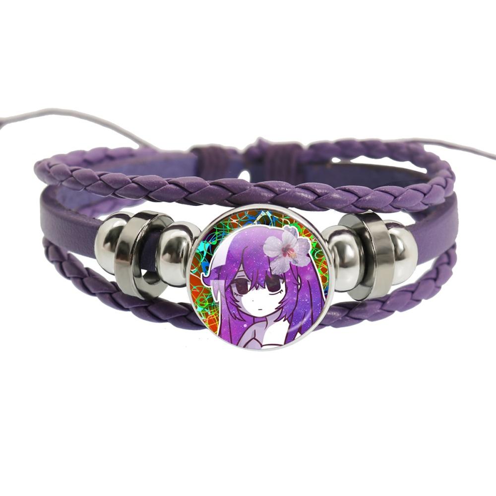 Sewerslvt Schizofrenia Dnb Cover Album Cartoon Creative Button Rope Button Purple Leather Bracelet Jewelry Charm Fans Gift