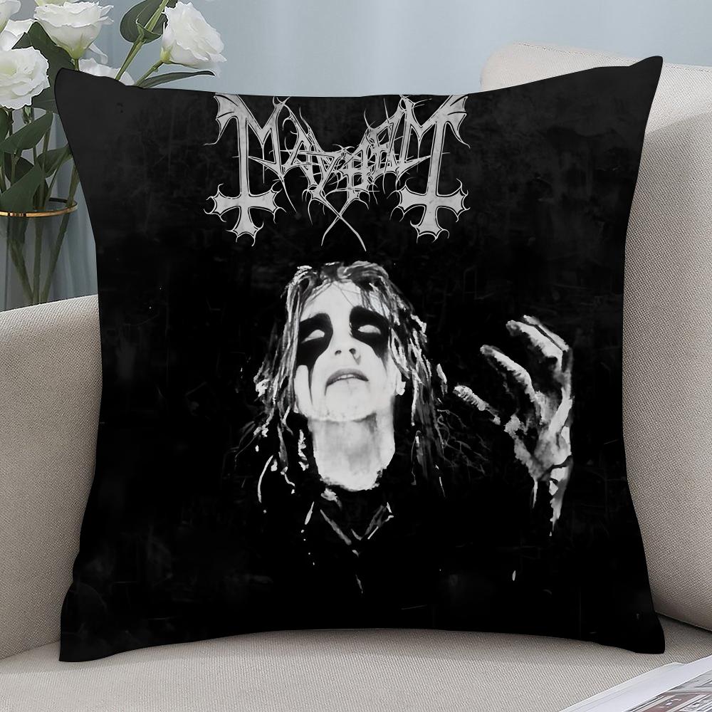 Band M-Mayhem Pillow Case 3D Print Polyester Fiber 40*40 cm Home Sofa Throw Pillow Cover Decoration Festival Gift