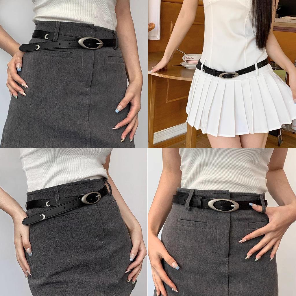 Vintage Moon Pu Leather Womens Belt With Alloy Buckle For Fashionable Casual Wear