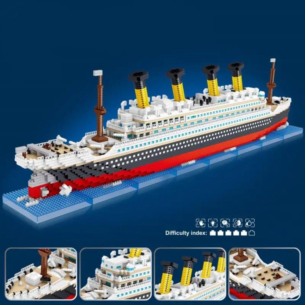4404 Stück Titanic Bausteine Kreuzfahrtschiff Mini Montagebausteine Modell DIY Spielzeug-Sets Desktop-Dekoration Feiertagsgeschenke Für Erwachsene