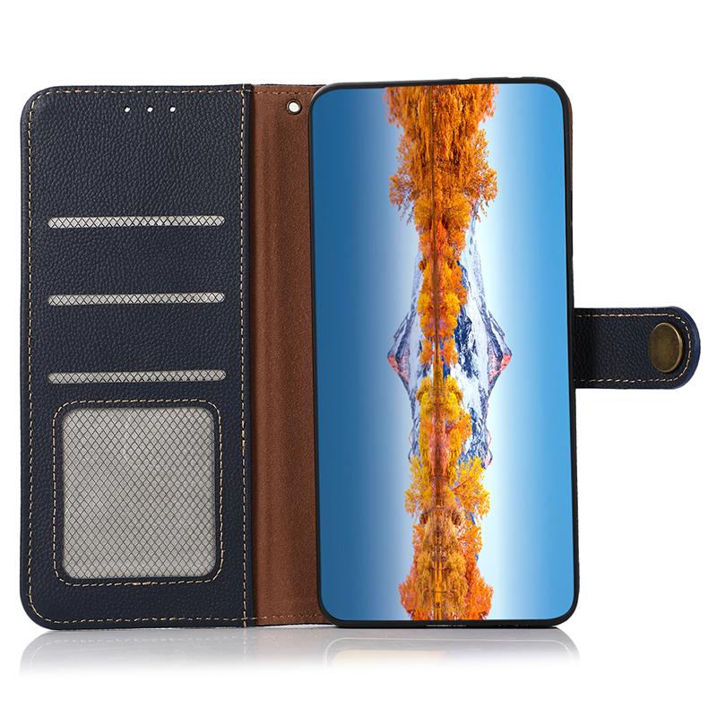 For Motorola Moto G64 5G Case Genuine Cow Leather Wallet Phone Cover