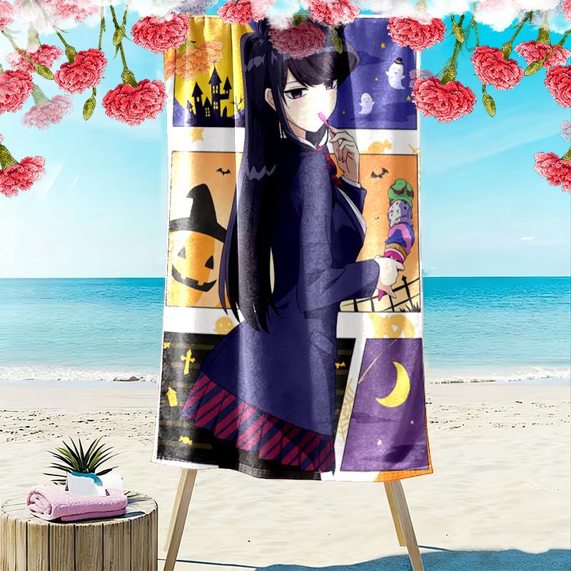 KOMI 2D Flat Print Beach Towel, Large Soft Quick Dry Towel for Beach Camping SwimmingDSTJ0925125