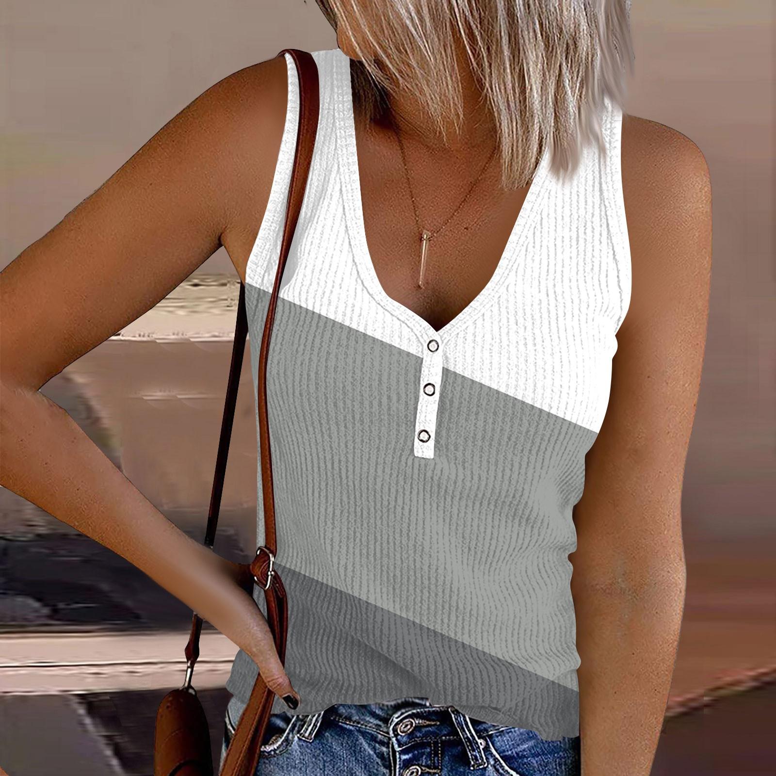 

Женская мода, летний сексуальный жилет без рукавов в полоску на пуговицах, топ S белый