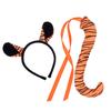 3 Pieces Tiger Costume Set Tiger Ears Headband Tail  Tutu Skirt for Kid Halloween Christmas Animal Cosplay Accessories