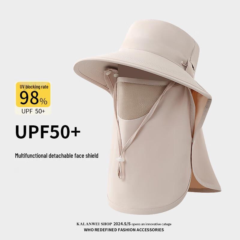 Unisex Foldable Wide-Brim Sun Protection Hat with Face Mask