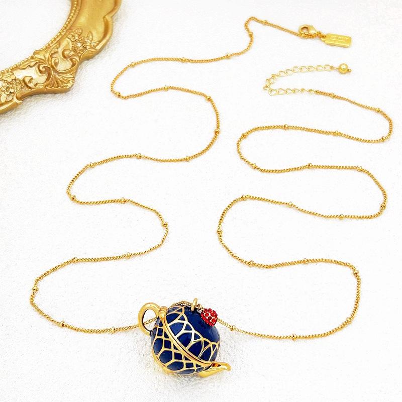 

Summer Handmade Drip Glaze Teapot Shape Versatile Commuter Necklace Bracelet Enamel