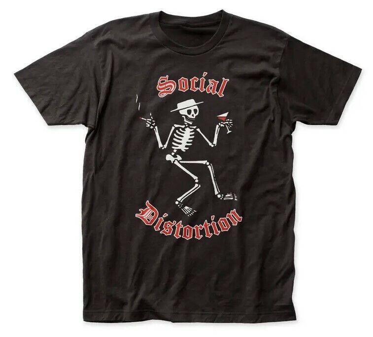 Social Distortion Skelly Logo Weiches, eng anliegendes Jersey-T-Shirt Schwarzes Hemd Größe S-3XL