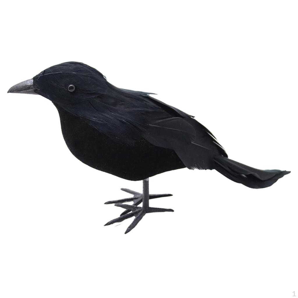 Halloween Bird Decor with Artificial Crows for Garden and Party