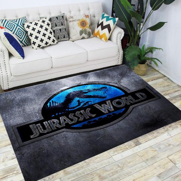 Jurassic Park Dinosaur Cartoon Carpets Rugs Non-slip Area Rug for Living Room Bedroom Foot Pad Decoration,Child Game Floor Mat