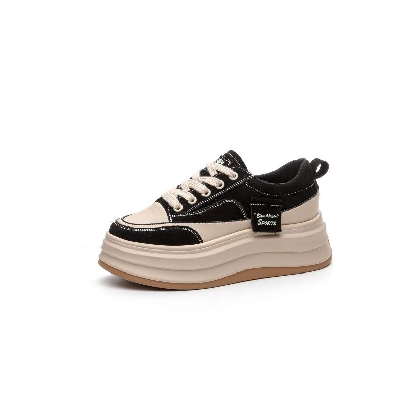 Autumn New Breathable Feet Small Versatile Casual Board Shoes Thick Sole Heightening White Shoes Comfortable and Fashionable