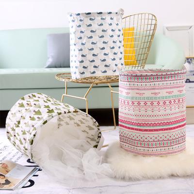 Round Dirty Clothes Basket Portable Fabric Laundry Hamper Foldable Dustproof Multifunctional Storage Bucket Sundries