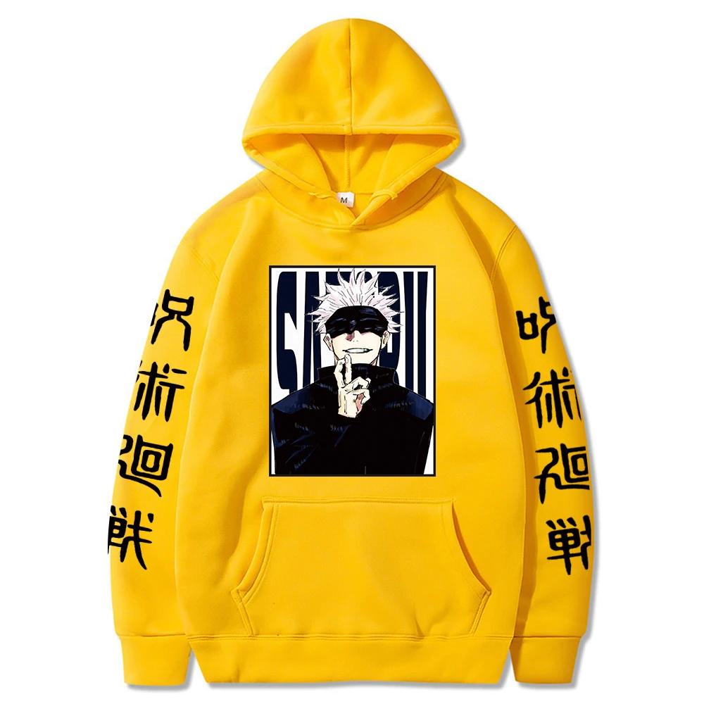 Japanese Anime Hoodies Jujutsu Kaisen Satoru Gojo Graphic Hoodie Anime Streetwear Harajuku Sweatshirts Male Tops