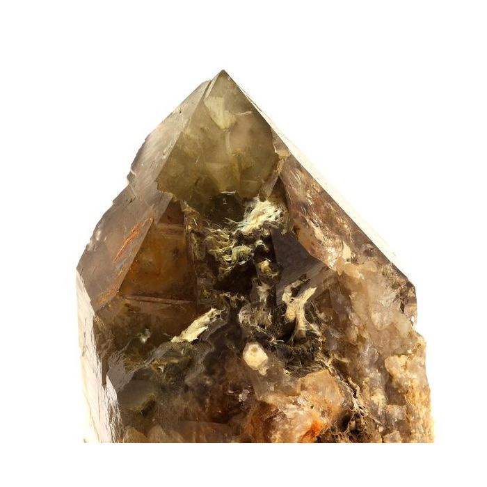 Pierres et Minéraux. Quartz fumé et Byssolite. 2536.5 ct. Massif de La Lauzière, Savoie, France..