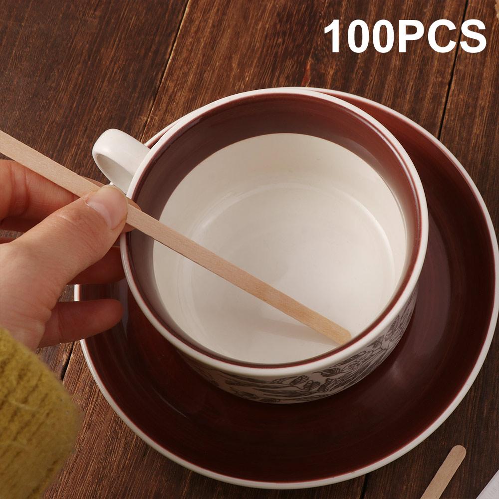 100Pcs Individually Wrapped Coffee Stirrers Eco-Friendly Multi-Purpose Wood Blenders Not Prickly Disposable Stir Sticks Tea
