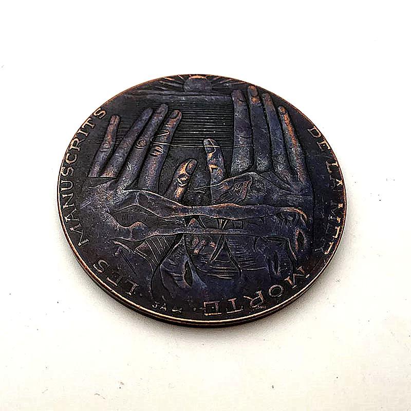 1947 Palestine Stray Coin Purple Copper Craft Commemorative Medal Playing with 60mm Pure Copper Coin Commemorative Coin